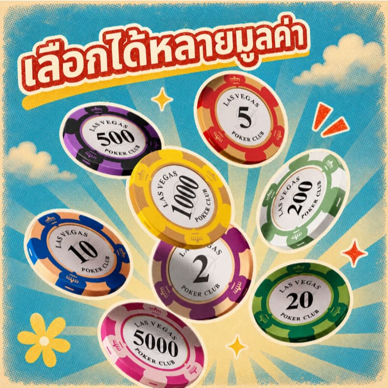 20 ชิ้น/ชุด ชิปดินเหนียวคุณภาพดี น้ำหนัก 14 กรัม/ชิ้น เหมาะสำหรับเล่นสนุกในครอบครัว งานปาร์ตี้ รูปที่ 1