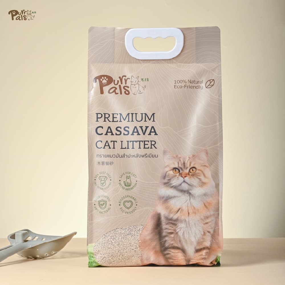 CASSAVA CAT LITTER | ทรายแมวมันสำปะหลังพรีเมียม | 木薯猫砂 รูปที่ 1