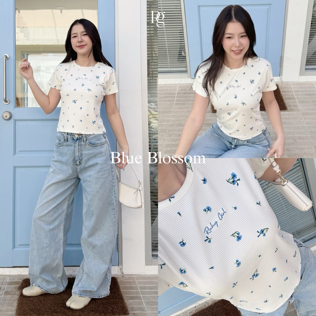 RICHYGIRL | Gina top เสื้อยืด Baby tee ทรงสวยสลิมฟิตเข้ารูปพอดีตัว เนื้อผ้ายืดหยุ่น ปักโลโก้กลางอก รูปที่ 6