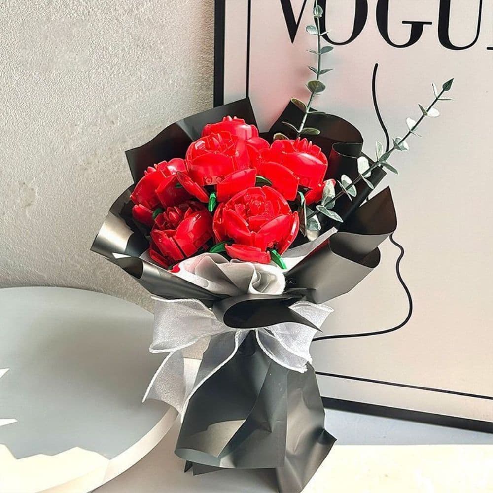 ช่อดอกอิฐ บล็อคตัวต่อ รูปดอกกุหลาบ ขนาดเล็ก DIY โรแมนติก ของเล่น ของขวัญ สําหรับตกแต่งแฟนสาว รูปที่ 5