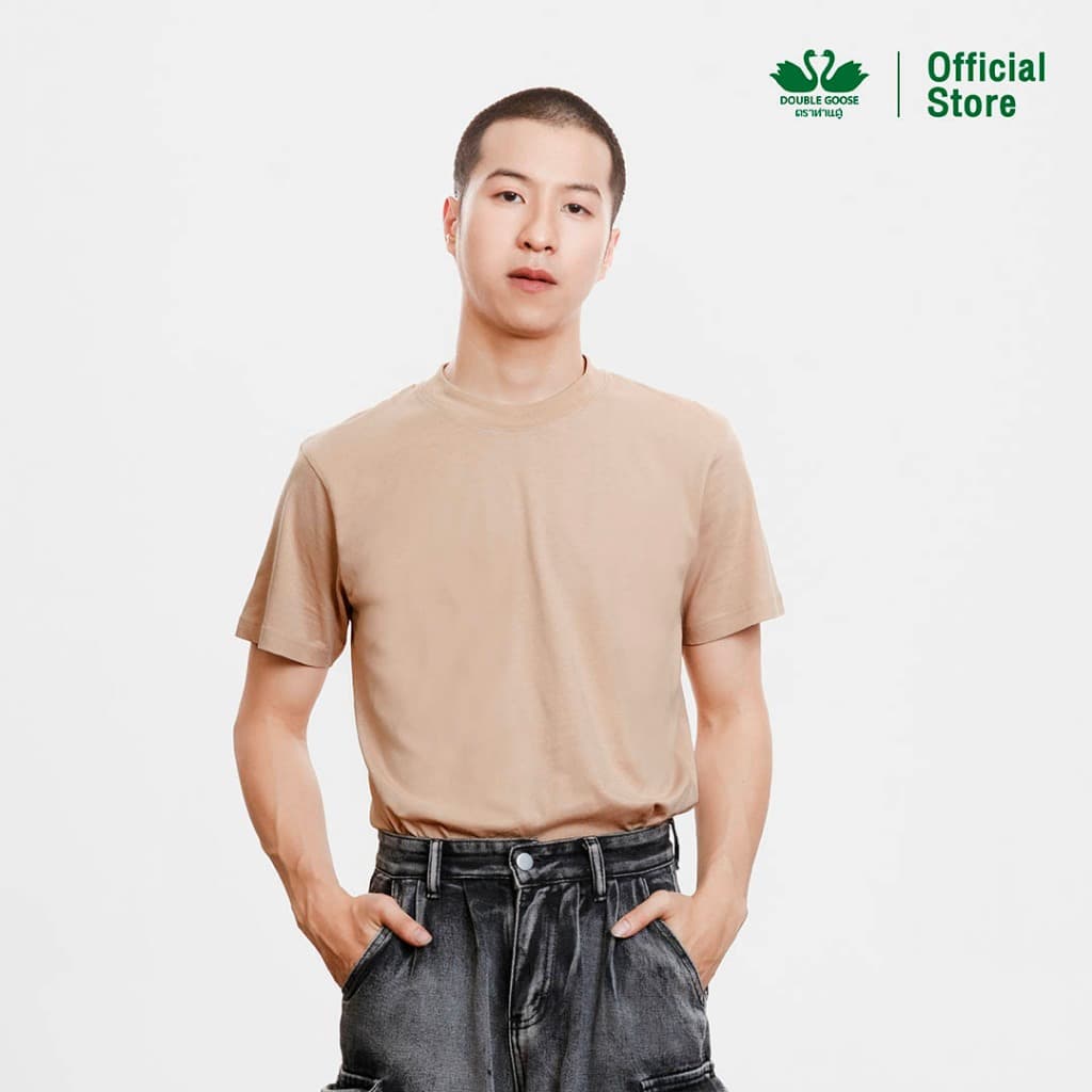 ห่านคู่ เสื้อยืดผู้ชาย คอกลม รุ่น Relax Fit (สีน้ำตาลนูเกต,ฟ้าก้อนเมฆ,ส้มดอกพีช,แดงกุหลาบหม่น,เงินอมเทา) รูปที่ 2