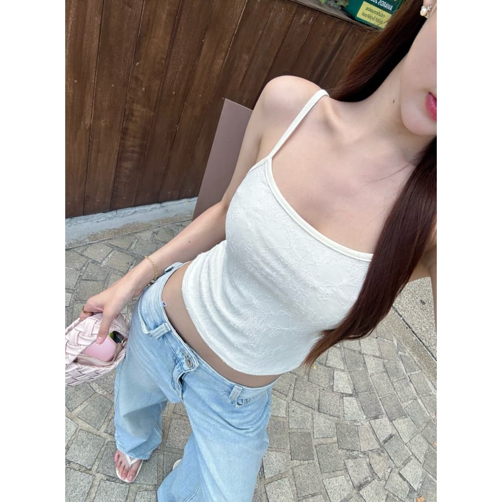 Sophia top - สายเดี่ยวลูกไม้ ทรง basic มีซับใน รูปที่ 2