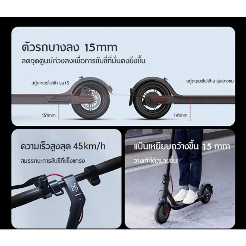 สกูตเตอร์ไฟฟ้า สกู๊ตเตอร์ จักรยานไฟฟ้า Electric Scooter จอLED พับเก็บได้ รับน้ำหนักได้ถึง 130KG รูปที่ 2