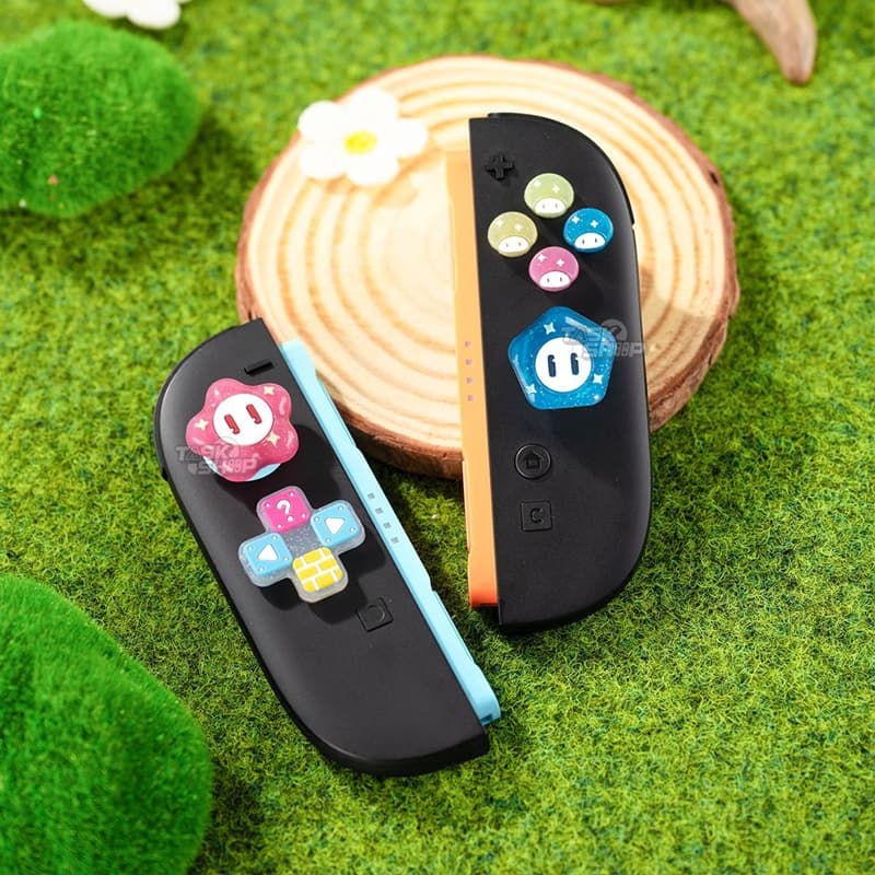 ส่งทันทีปุ่มทิศทาง D-Pad + ABXY สำหรับ Nintendo Switch 2/Oled/V1/V2 ลาย Flower รูปที่ 2