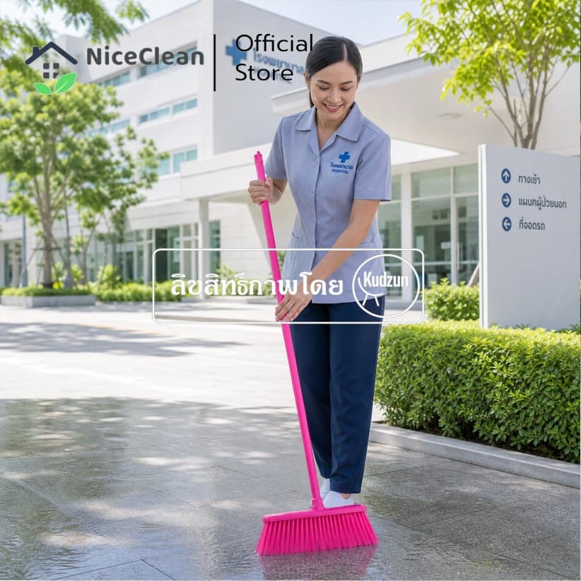 Kudzun ไม้กวาดน้ำ 113 ไม้กวาดพลาสติก ไม้กวาดอเนกประสงค์ NiceClean รูปที่ 3