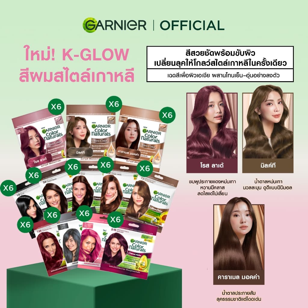 การ์นิเย่ คัลเลอร์ แนทเชอรัลส์ x6 | Garnier Color Naturals x6 (สีผม,ย้อมผม,Garnier Hair Color) (สีผม,ย้อมผม,Garnier Hair