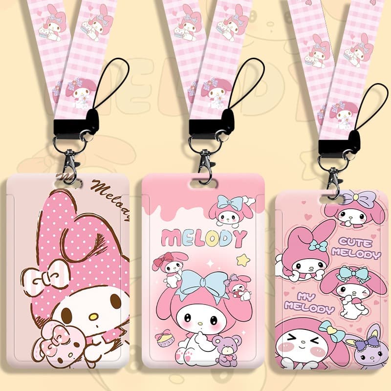 ที่ใส่บัตรลายการ์ตูนมายเมโลดี้ มีตัวเลือกแบบพวงกุญแจ หรือ สายคล้องคอ สามารถใส่บัตร หรือการ์ดอื่นๆ ได้แบบเอนกประสงค์ รูปที่ 1