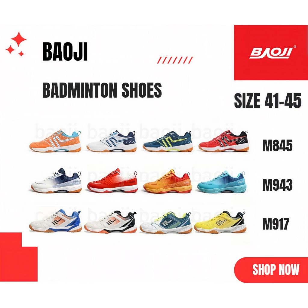 Baoji Badminton shoes รุ่นM 845 / 917 / 943 แบบผูกเชือก ของแท้ รูปที่ 1
