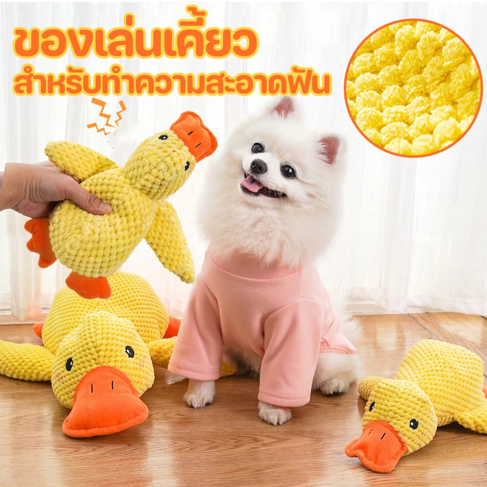 ของเล่นสุนัข ของเล่นแมว ตุ๊กตาเป็ดที่มีเสียงในตัว ของเล่นแบบโต้ตอบ CW71 รูปที่ 2