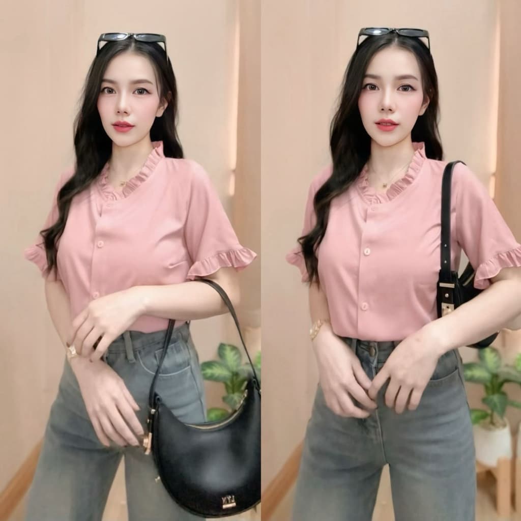 เสื้อคอกลมแต่งระบาย รุ่น Trendy รูปที่ 5
