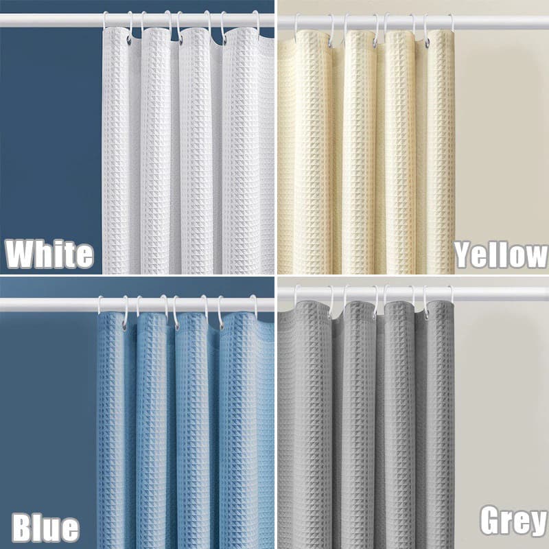 ม่านอาบน้ำ กันน้ำ ไม่เป็นเชื้อรา 180x180cm ผ้าม่าน กั้นในห้องน้ำ Shower Curtain ม่านกันแสง ม่าน แถมห่วงตะขอ มีตาไก่ รูปที่ 2