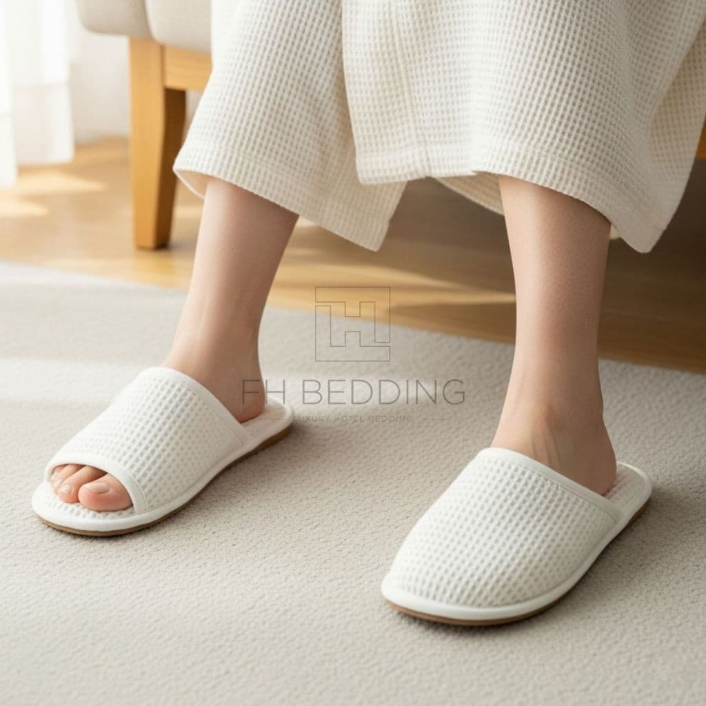 Slipper Waffle สไตล์โรงแรม5ดาว สลิปเปอร์ใส่ในบ้าน พื้นหนานุ่ม กันลื่น รูปที่ 3