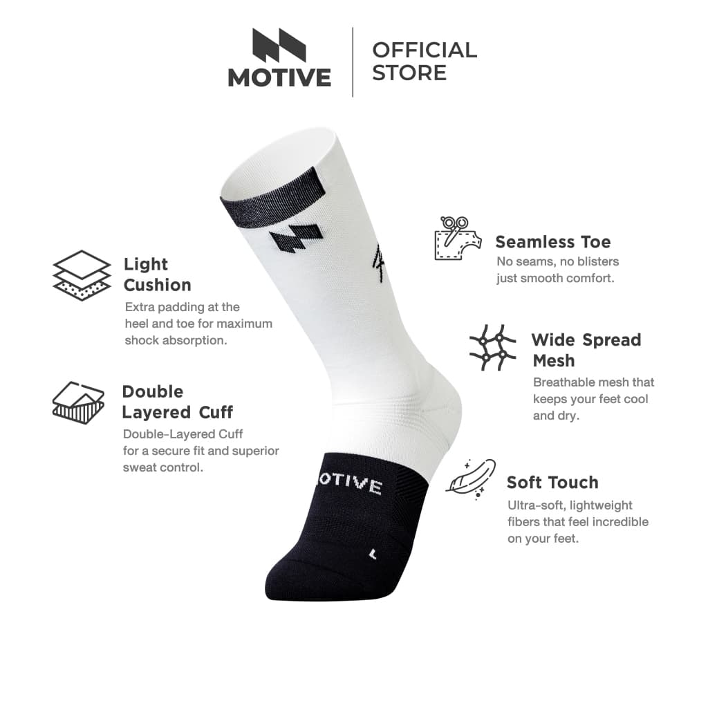 MOTIVE SOCK ถุงเท้าวิ่ง รุ่น ULTRA SPEED - Pure Contrast - ระดับหน้าแข้ง ข้อสั้น ถุงเท้ากีฬา ถุงเท้าวิ่ง รูปที่ 3