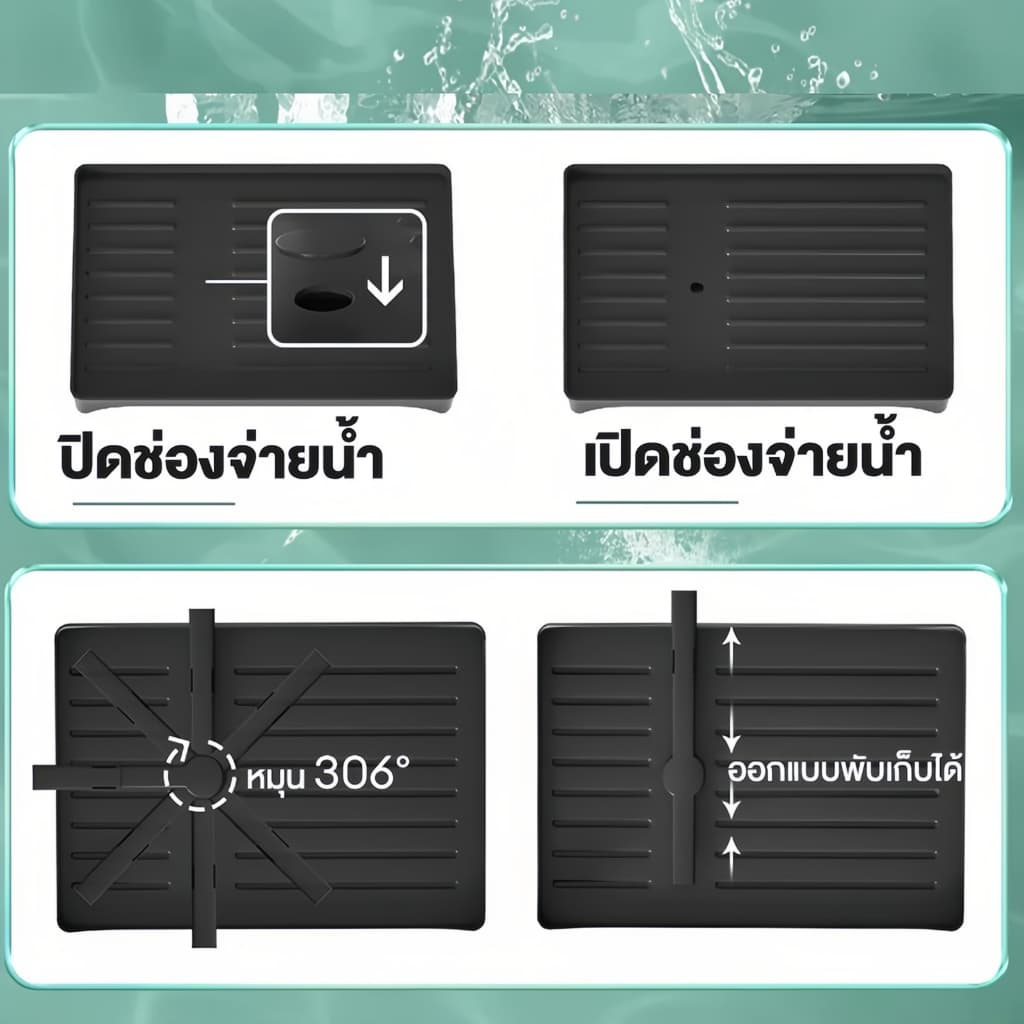 ANNA ชั้นวางจาน 2ชั้น วัสดุสแตนเลส สามารถเก็บถ้วยได้ พร้อมถาดรองน้ำทิ้งและท่อนำ ที่คว่ำจานชาม สีดำ/สีขาว แข็งแรงและทนทาน รูปที่ 6