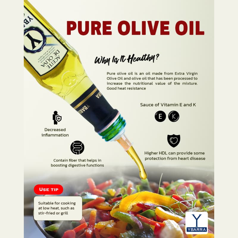 น้ำมันมะกอก Pure YBARRA จากสเปน ขนาด 5 ลิตร Pure Olive Oil รูปที่ 3