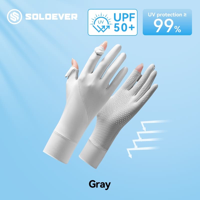 SOLOEVER Cycling gloves UPF 50+ ป้องกันรังสียูวี Women's ถุงมือขับรถหน้าจอสัมผัสแบบตาข่ายสำหรับป้องกันแสงแดด รูปที่ 6