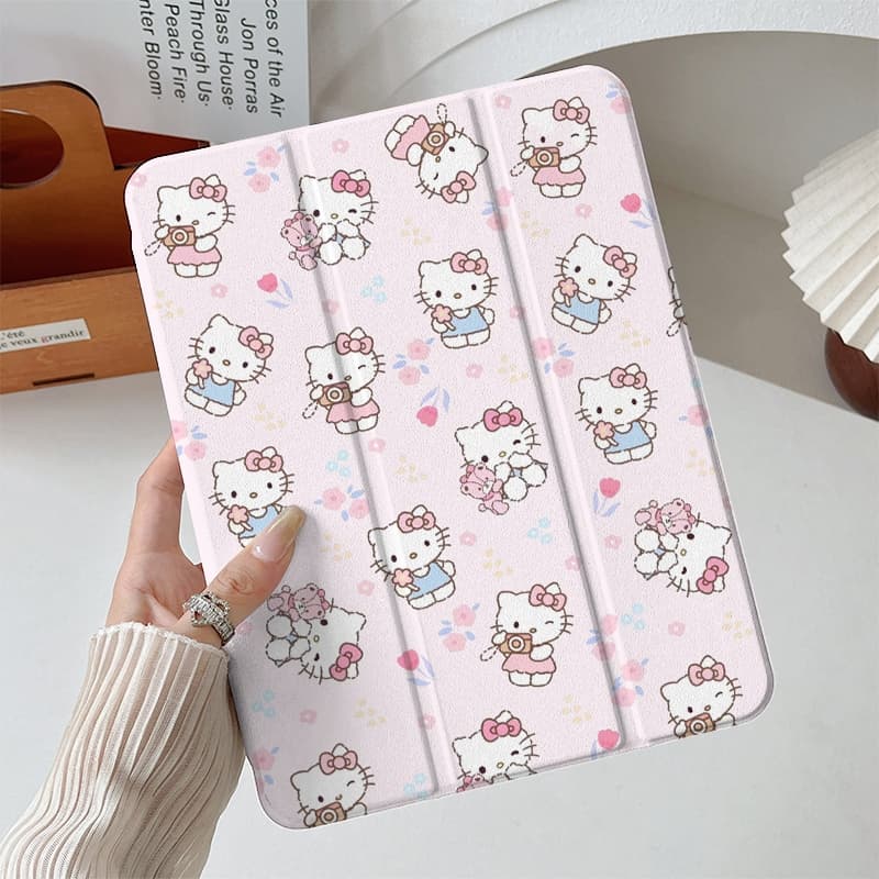 เคสiPadหมุน 360° Hellokitty Gen11/10 Air7/6 13 Gen12 Pro11 flower เคสไอแพด Air5 Gen6 Mini7 รูปที่ 7