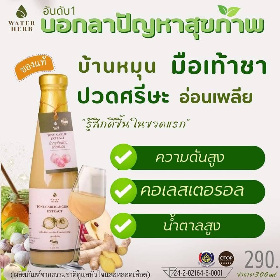 น้ำกระเทียมโทน สกัดเข้มข้น ตรา Water herb ดูแลเพื่อสุขภาพ/ ชุด 4ขวด รูปที่ 3
