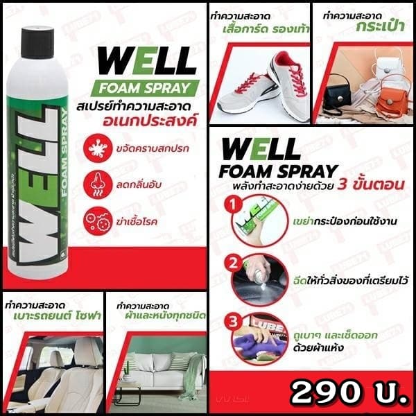 แถมถุงขยะ... LUBE71 WELL FOAM SPRAY สเปรย์ทำความสะอาดสารพัดประโยชน์ ขนาด 600 มล. รูปที่ 2