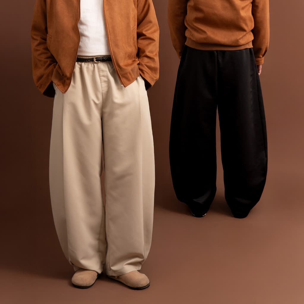 THOUGHT.BKK - Empire Waist Urban Pleat Pants กางเกงทรง Baggy กางเกงขายาว รูปที่ 1