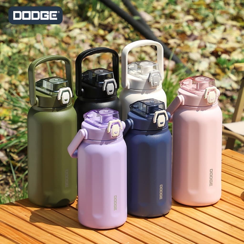 DODGE กระบอกน้ำทรงตรงพร้อมหูหิ้ว ไม่รั่วซึม เก็บอุณหภูมิได้ยาวนานทั้งร้อนและเย็น SUS316 สะดวกในการพกพาและดูมีสไตล์ รูปที่ 1