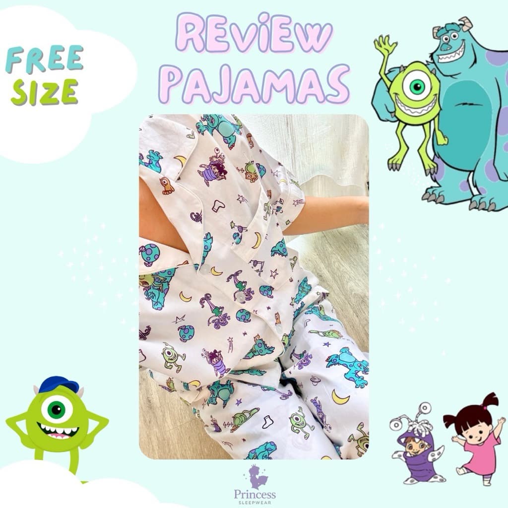 ชุดนอน Monster’ Inc มอนสเตอร์ ผ้าคอตตอนซาติน รอบอก42“ ลิขสิทธิ์แท้ ผ้านุ่ม ใส่สบาย โนบรา รูปที่ 5