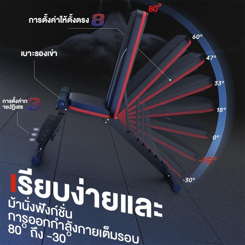 ม้านั่งฟิตเนส เก้าอี้ออกกำลังกาย ม้านั่งออกกำลังกาย เก้าอี้ฟิตเนส ม้านั่งออกำกาย ม้านั่งออกกำลังกาย มานั่งยกดัมเบล 600KG รูปที่ 3