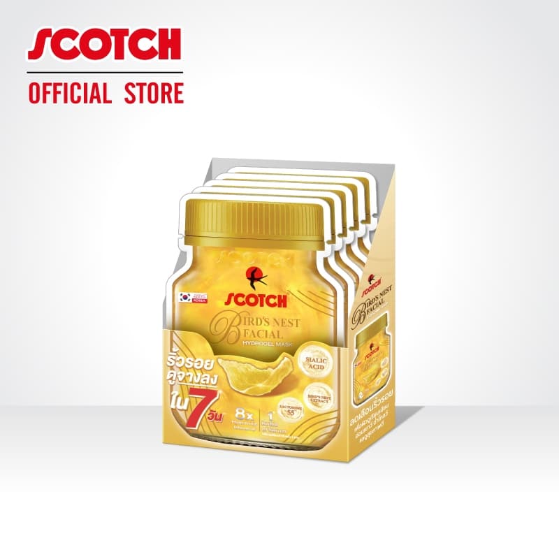 Scotch สก๊อต เบิร์ดเนสท์ เฟเชียล ไฮโดรเจลมาสก์ จำนวน 1 กล่อง Bird's Nest Facial Hydrogel Mask รูปที่ 7