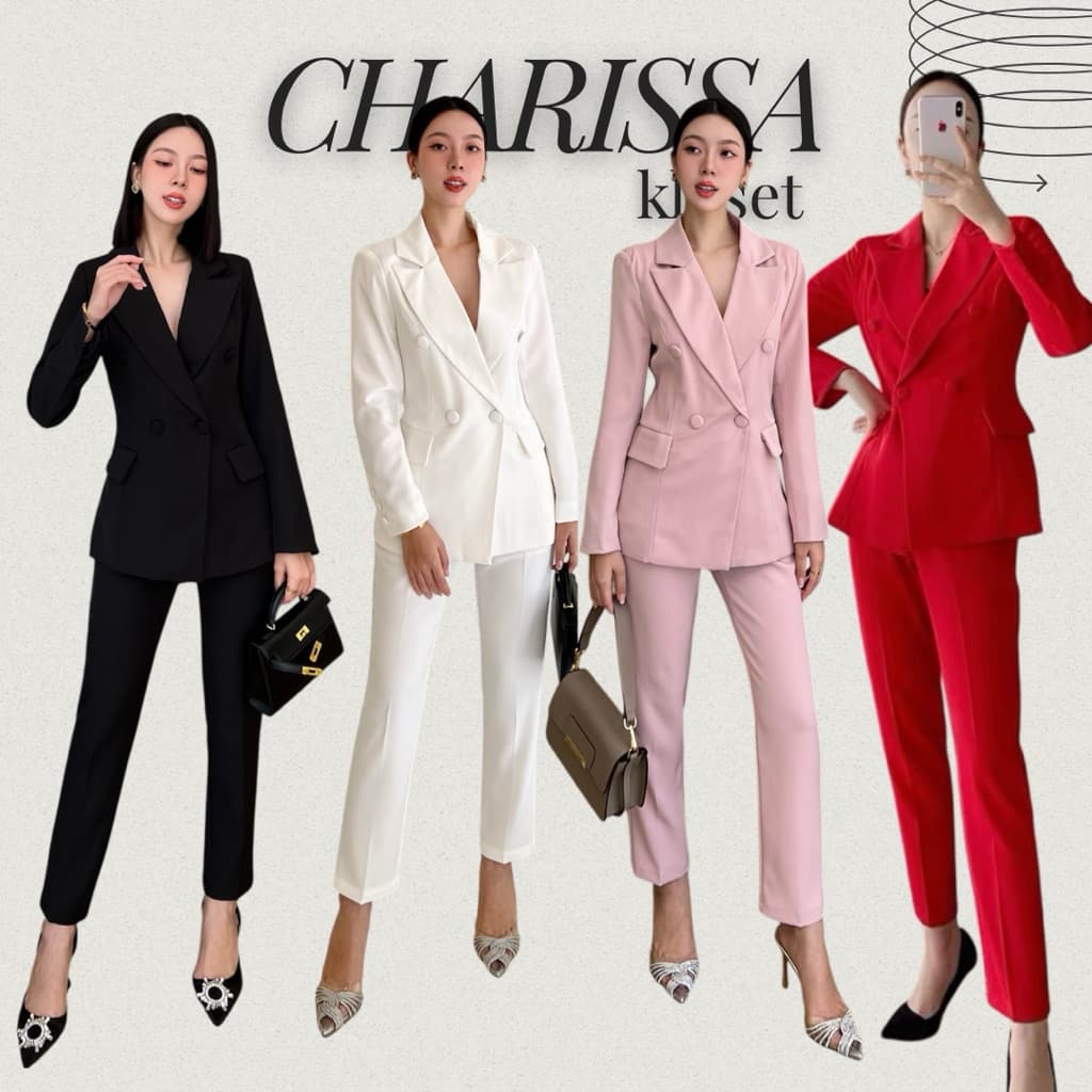 VARINDA เซ็ทสูทผูหญิงออกงาน งานสวย ผ้าดี ทรงเข้ารูป Code C001 รูปที่ 1