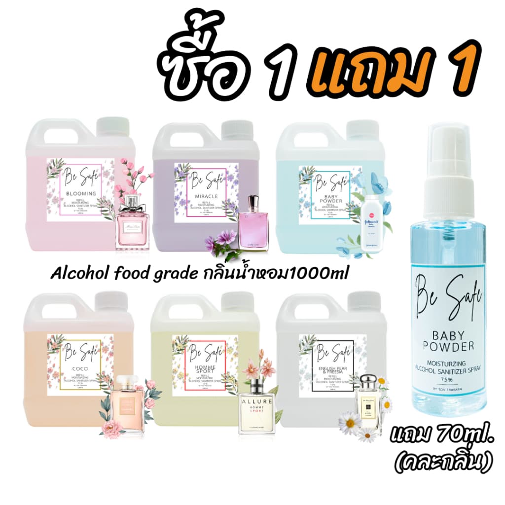 รีฟิลแอลกอฮอล์ Food Grade กลิ่นเค้าเตอร์แบรนด์ ขนาด 1 ลิตร แถมฟรีขวด70ml. รูปที่ 1