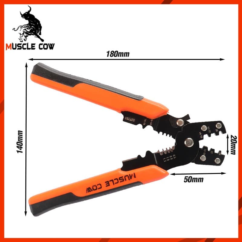 MUSCLE COW คีมอเนกประสงค์ 8 นิ้ว ตัด-ปอก-ย้ำหางปลา งานซ่อมสายไฟ ครบในตัวเดียว รูปที่ 7