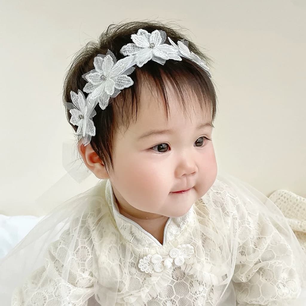 คาดผม ถุงเท้า กิ๊บ เด็กอ่อน White color รูปที่ 3