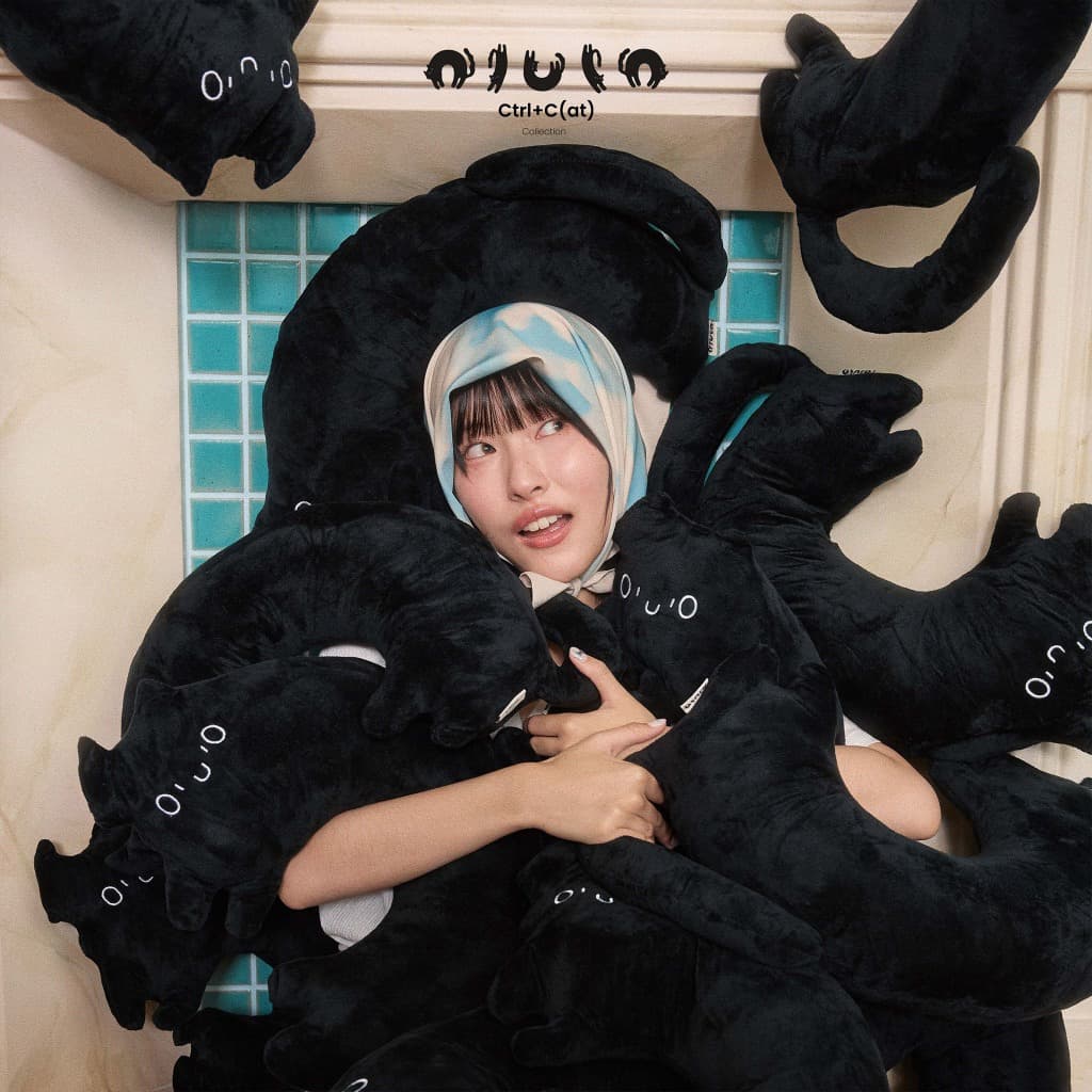 olulo Ctrl+C - Pillow Koo cat หมอนน้องเหมียวขู่ สีดำ รูปที่ 2