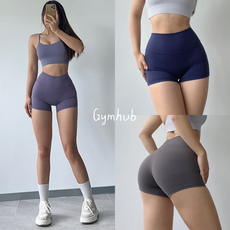 GYMHUB กางเกงโยคะเอวสูง ยกสะโพก ยืดหยุ่น บาง ระบายอากาศได้ดี สำหรับออกกำลังกายและยกน้ำหนัก รูปที่ 1