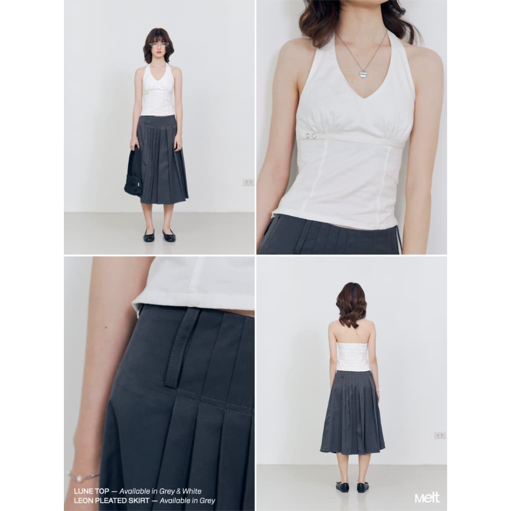 MELT.INMOMENTS Lune Top เสื้อคล้องคอกระดุมสแนป รูปที่ 3