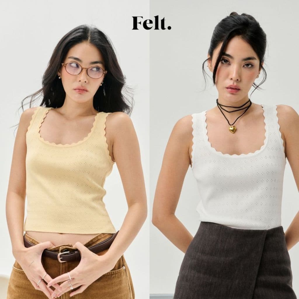 Felt.bkk Lilie Top เสื้อแขนกุดขอบคลื่น ดีเทล ผ้าฉลุ รูปที่ 1