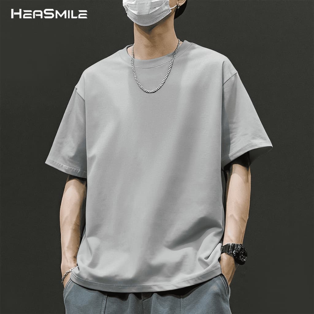 HeaSmile เสื้อยืด T-Shirt เสื้อคอกลมแขนสั้น เสื้อยืดแฟชั่น ผ้านุ่ม ใส่สบาย ไม่ร้อน สำหรับผู้ชายและผู้หญิง รูปที่ 2