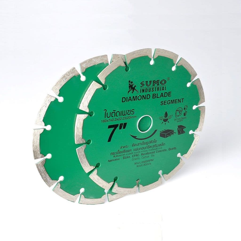 ใบตัดเพชร 7 นิ้ว ใบตัดคอนกรีต SUMO Segment 7”x7 เขียว ซูโม่ 1 ใบ SB+ รูปที่ 7