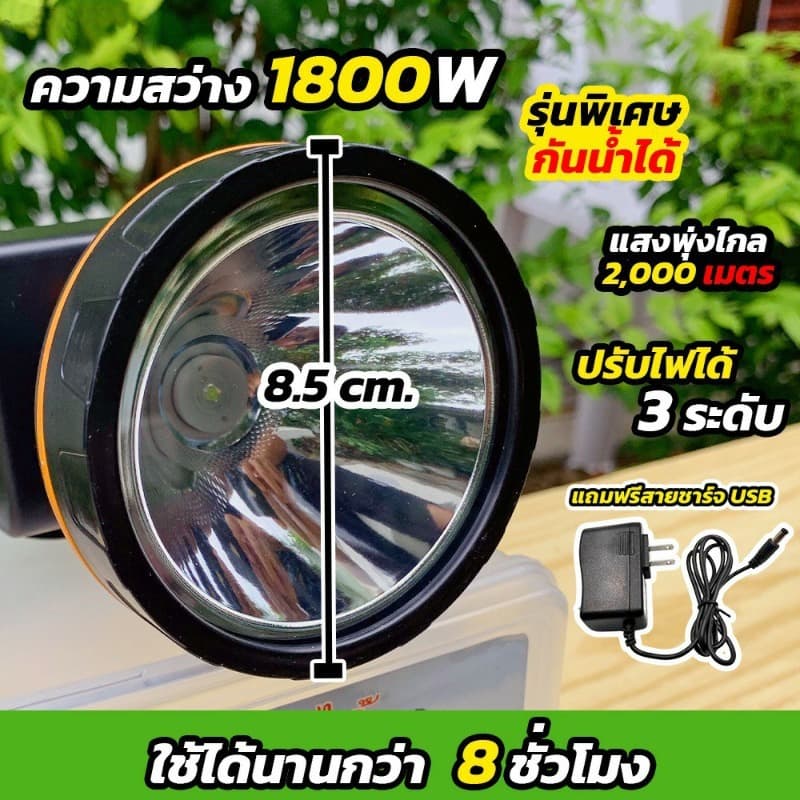 Buy 1 Get 1 Free Elephant Headlamp ไฟฉายคาดหัว หลอด LED 1800W แสงพุ่งไกล 2000 เมตร หัวไฟฉาย ไฟฉายคาดหัวของแท้ RH 5108 รูปที่ 2
