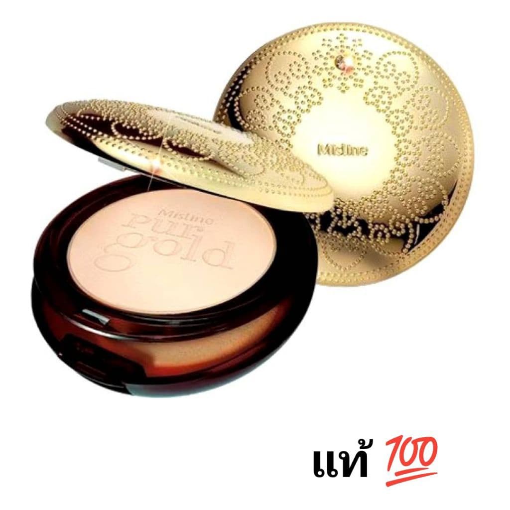 แป้งทองคำ มิสทีนแท้ นัมเบอร์วัน เพอร์โกลด์ Mistine Number One Pur Gold Super Powder SPF 25 PA รูปที่ 1