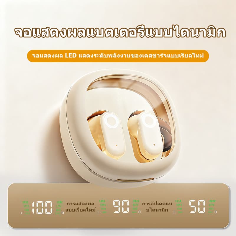 หูฟังบลูทูธ True Wireless แสดงผลแบตเตอรี่ ลดเสียงรบกวน HiFiเสียงสเตอริโอคุณภาพสูง สำหรับออกกำลังกาย รูปที่ 3