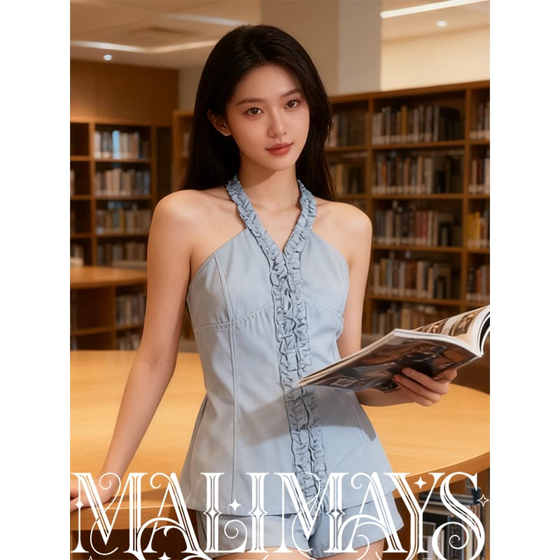 MALIMAYS Dearie Top เสื้อครอปคล้องคอ รูปที่ 4
