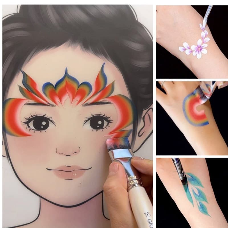 สีเพ้นท์หน้า สีทาหน้าและร่างกาย สีสันสดใส สีทาหน้า มี12สี สีทาตัวเรืองแสง ล้างเครื่องสำอางออกง่าย รูปที่ 6