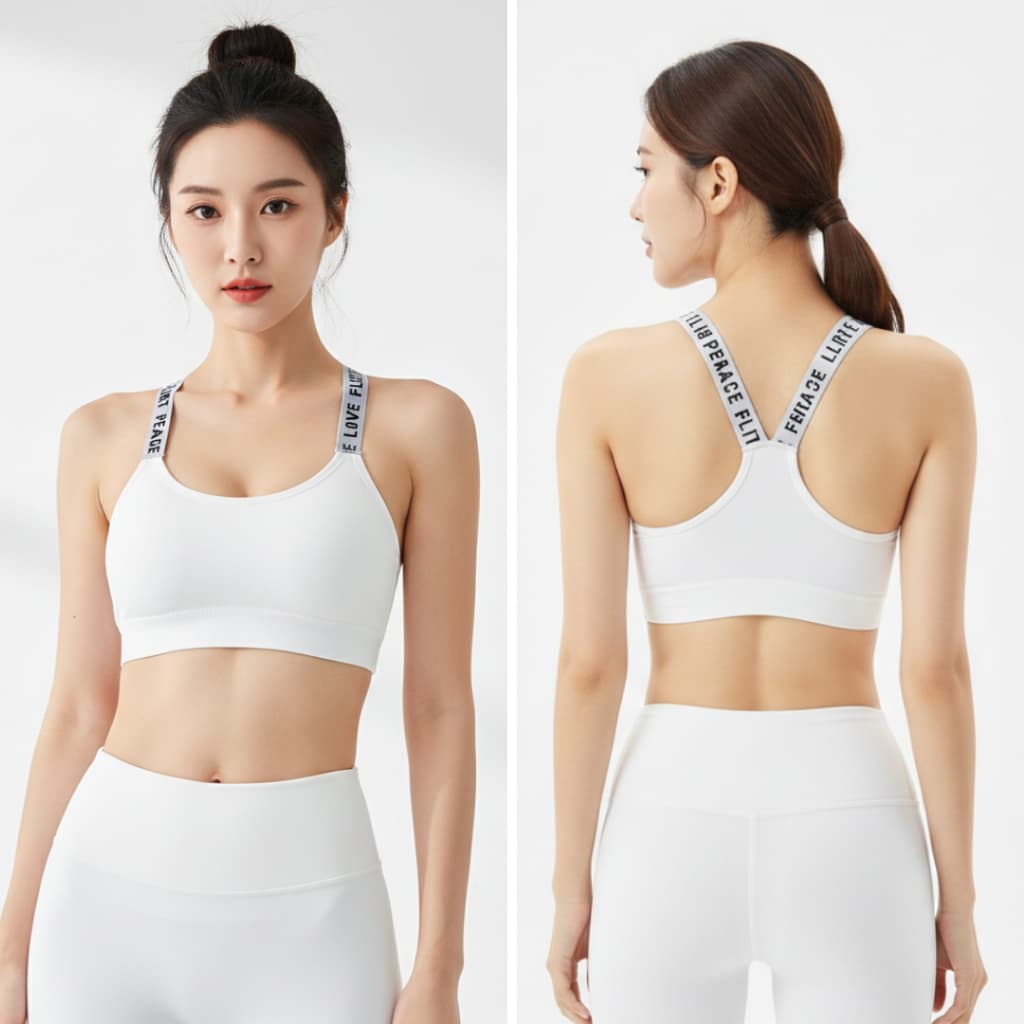 LoveIs Bra สปอร์ตบราสายลายตัวอักษร สายไขว้หลังเก๋ๆ รูปที่ 5