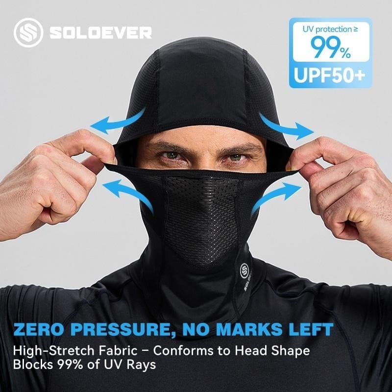 SOLOEVER หน้ากากเต็มหน้าขี่จักรยาน ผ้าบัลาคลาวาตาข่าย–ระบายอากาศได้ดี ป้องกันแสงแดด กันลมและกันฝุ่น รูปที่ 7
