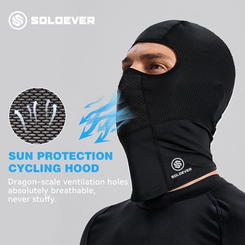 SOLOEVER หน้ากากเต็มหน้าขี่จักรยาน ผ้าบัลาคลาวาตาข่าย–ระบายอากาศได้ดี ป้องกันแสงแดด กันลมและกันฝุ่น รูปที่ 3