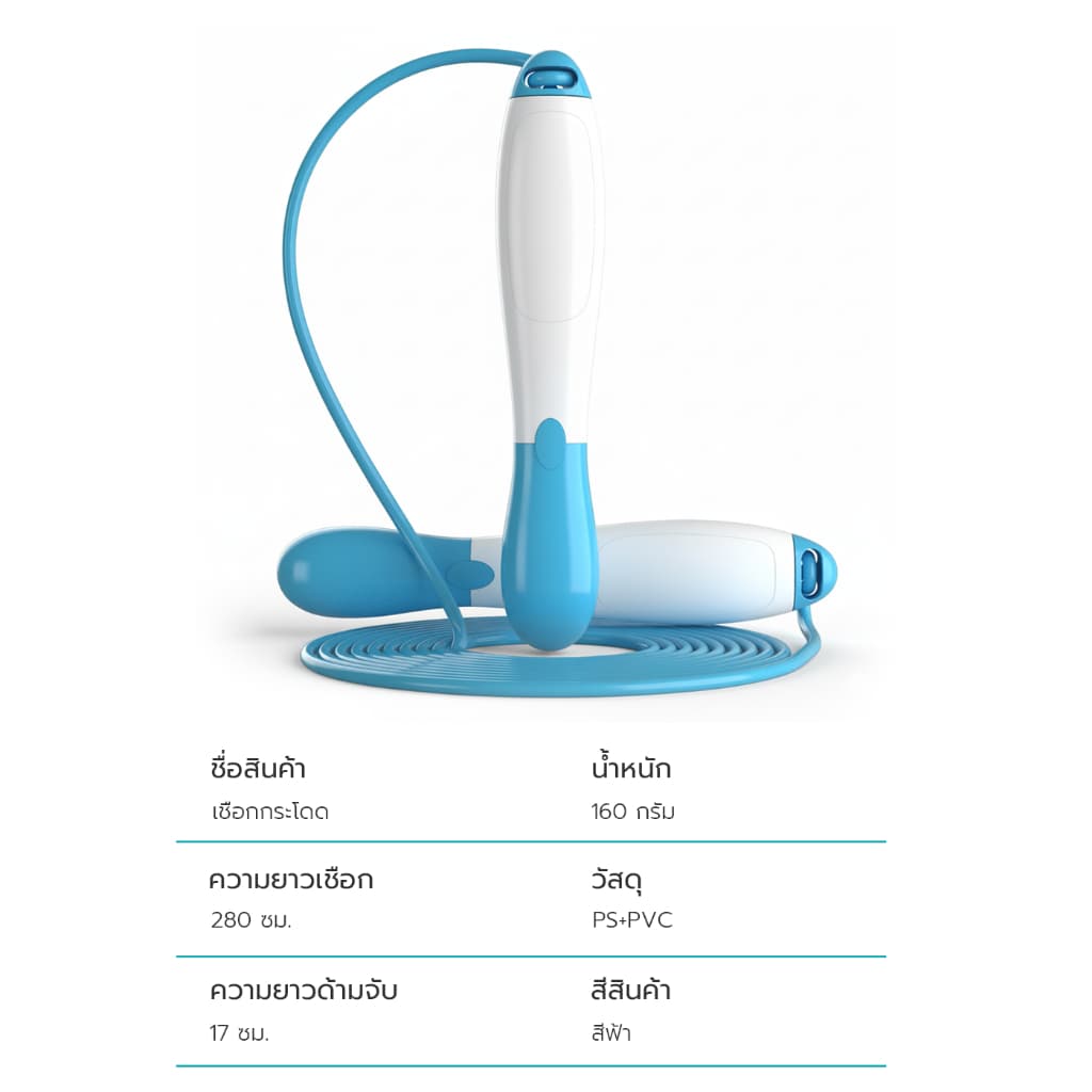 Simple Health เชือกกระโดด Jump rope เชือกกระโดดออกกำลังกาย ปรับความยาวได้ จับถนัดมือ ความยาว 280 ซม. รูปที่ 7