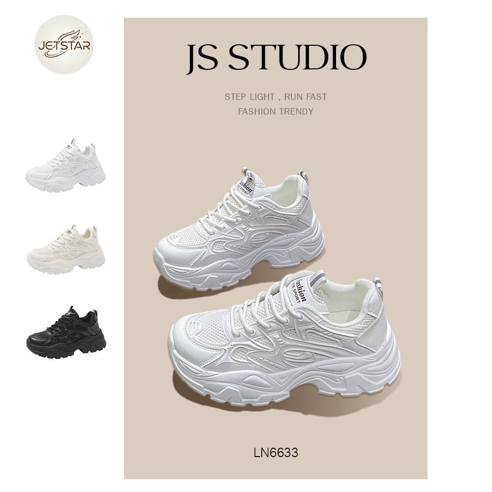 JS.Studio รองเท้ากีฬาลำลองสำหรับผู้หญิง แนวสตรีท ผ้าใบสไตล์เกาหลี พื้นหนานุ่ม ระบายอากาศได้ดี รูปที่ 1