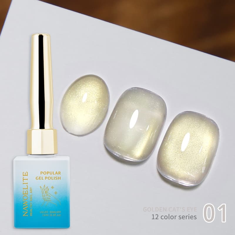 Nawoelite สีลูกแก้ว สีทาเล็บเจล เจลทาเล็บ เจลทาเล็บตาแมว 12 สีทอง ใช้ง่ายแม้สำหรับมือใหม่ สร้างเอฟเฟกต์เล็บรวยๆ รูปที่ 3