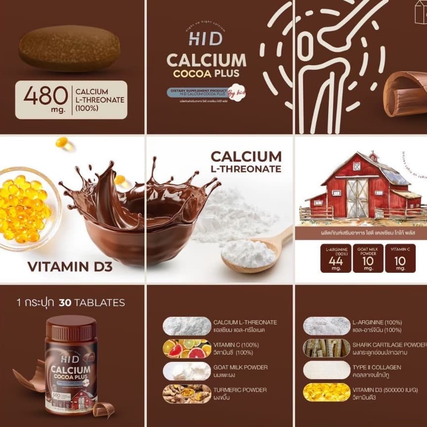 ไฮดี แคลเซียมพลัส Hi D Calcium Coco Plus โกโก้เม็ดเคี้ยวสูง เคี้ยวสูงนม โกโก้เคี้ยวสูง แคลเซียม รสนม รูปที่ 5
